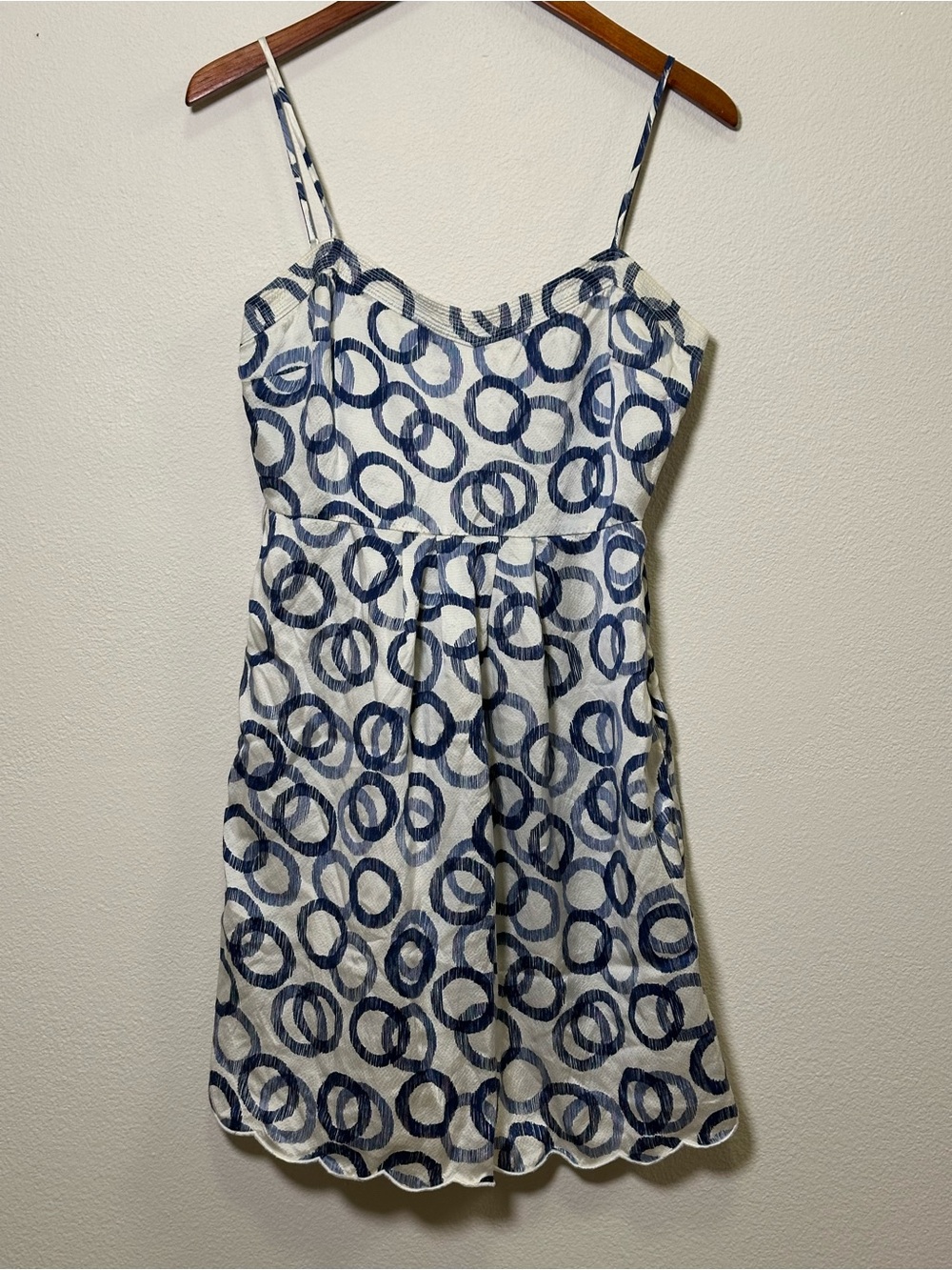 Juicy Couture Vintage Blue & White Circle Print Sundress